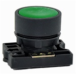 RCP2-BA3...FLUSH PLASTIC PUSH BUTTON, SPRING RETURN, NON-ILLUMINATED, WITH CARRIER, GREEN COLOR