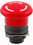 RP2-BS54...MUSHROOM HEAD PLASTIC PUSH BUTTON, TURN TO RELEASE TYPE, RED COLOR, 40MM KNOB SIZE