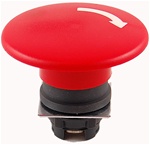 RP2-BS64...MUSHROOM HEAD PLASTIC PUSH BUTTON, TURN TO RELEASE TYPE, RED COLOR, 60MM KNOB SIZE