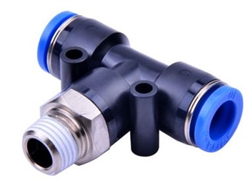 NPEB1/4-1/4 AIRTAC NPL PUSH TO CONNECT PNEUMATIC FITTING MALE BRANCH TEE