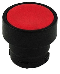 RB2-BA47...FLUSH PUSH BUTTON, SPRING RETURN WITH BLACK METAL BEZEL, NON-ILLUMINATED, RED COLOR