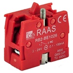 RB2-BE1026...CONTACT BLOCK SWITCH,NORMALLY CLOSED,GOLD FLASH TYPE,RED