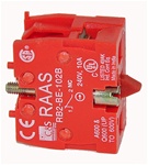 RB2-BE1026-BM...CONTACT BLOCK, BASE MOUNTED, NORMALLY CLOSED, STANDARD TYPE, <b>FOR CONTROL STATION RC-M BOX MOUNTING ONLY</B>, GOLD FLASHED