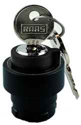 RB2-BG07...3 POSITION KEY SWITCH OPERATING HEAD, STAY PUT TYPE, ALL 3 POSITIONS KEY REMOVAL, BLACK METAL BEZEL CONTROL UNIT