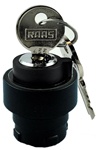RB2-BG37...3 POSITION KEY SWITCH OPERATING HEAD, STAY PUT TYPE, CENTRE POSITION, BLACK METAL BEZEL CONTROL UNIT