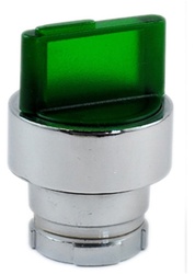 RB2-BK133...3 POSITION ILLUMINATED SELECTOR OPERATING HEAD, STAY-PUT TYPE, GREEN COLOR
