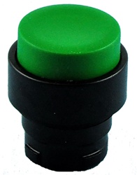RB2-BL37...PROJECTING PUSH BUTTON, SPRING RETURN WITH BLACK METAL BEZEL, NON-ILLUMINATED, GREEN COLOR