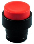 RB2-BL47...PROJECTING PUSH BUTTON, SPRING RETURN WITH BLACK METAL BEZEL, NON-ILLUMINATED, RED COLOR