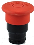 RB2-BT437...40MM DIAMETER MUSHROOM HEAD, PUSH/PULL TYPE, WITH BLACK METAL BEZEL NON-ILLUMINATED, RED (Pre-Marked) COLOR