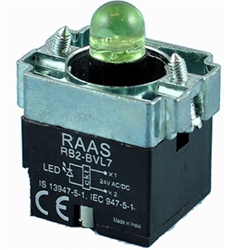 RB2-BVL73-110AC...PILOT LIGHT BODY ASSEMBLY, 110AC, INTEGRAL CIRCUIT & CLUSTER LED, GREEN COLOR