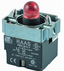 RB2-BVL74-110AC...PILOT LIGHT BODY ASSEMBLY, 110AC, INTEGRAL CIRCUIT & CLUSTER LED, RED COLOR