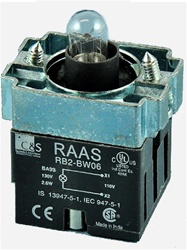 RB2-BW06-24...BODY ASSEMBLY FOR PUSH BUTTON & SELECTOR, 24AC/DC, WITHOUT CONTACT BLOCKS