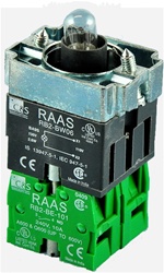 RB2-BW063-12...BODY ASSEMBLY FOR PUSH BUTTON & SELECTOR, 12AC/DC, NO+NO CONTACTS