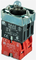 RB2-BW064-110...BODY ASSEMBLY FOR PUSH BUTTON & SELECTOR, 110AC, NC+NC CONTACTS