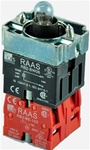 RB2-BW064-12...BODY ASSEMBLY FOR PUSH BUTTON & SELECTOR, 12AC/DC, NC+NC CONTACTS