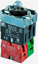 RB2-BW065-12...BODY ASSEMBLY FOR PUSH BUTTON & SELECTOR, 12AC/DC, NO & NC CONTACTS