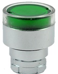 RB2-BW33...FLUSH PUSH BUTTON, SPRING RETURN, FOR INCANDESCENT & LED BULBS, GREEN COLOR