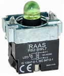 RB2-BWL73-12...BODY ASSEMBLY FOR PUSH BUTTON & SELECTOR, 12AC/DC, WITHOUT CONTACTS, LED, GREEN COLOR