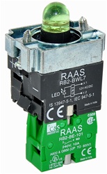 RB2-BWL731-110...BODY ASSEMBLY FOR PUSH BUTTON & SELECTOR, 110AC, WITH NO CONTACT, LED, GREEN COLOR