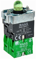 RB2-BWL733-110...BODY ASSEMBLY FOR PUSH BUTTON & SELECTOR, 110AC, WITH NO+NO CONTACTS, LED, GREEN COLOR