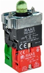 RB2-BWL735-110...BODY ASSEMBLY FOR PUSH BUTTON & SELECTOR, 110AC, NO+NC CONTACTS, WITH INTEGRAL CIRCUIT & CLUSTER LED, GREEN COLOR