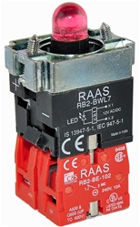 RB2-BWL744-110...BODY ASSEMBLY FOR PUSH BUTTON & SELECTOR, 110AC, NC+NC CONTACTS, LED, RED COLOR