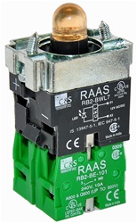 RB2-BWL753-12...BODY ASSEMBLY FOR PUSH BUTTON & SELECTOR, 12AC/DC, NO+NO CONTACT, LED, ORANGE COLOR