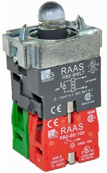 RB2-BWL765-110...BODY ASSEMBLY FOR PUSH BUTTON & SELECTOR, 110AC, NO+NC CONTACTS, LED, BLUE COLOR