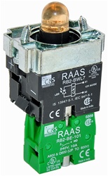 RB2-BWL781-24...BODY ASSEMBLY FOR PUSH BUTTON & SELECTOR, 24AC/DC, NO CONTACT, LED, YELLOW COLOR