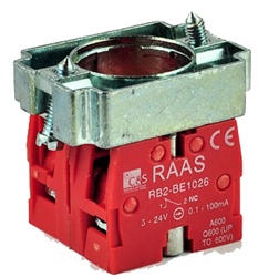 RB2-BZ1046...CONTACT BLOCK SWITCHES,NORMALLY CLOSED+NORMALLY CLOSED,GOLD FLASH TYPE WITH COLLAR