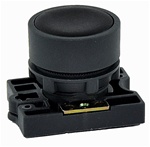 RCP2-BA2...FLUSH PLASTIC PUSH BUTTON, SPRING RETURN, NON-ILLUMINATED, WITH CARRIER, BLACK COLOR
