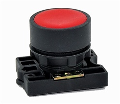 RCP2-BA4...FLUSH PLASTIC PUSH BUTTON, SPRING RETURN, NON-ILLUMINATED, WITH CARRIER, RED COLOR