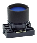 RCP2-BA66...GUARDED (RECESS) PLASTIC PUSH BUTTON, SPRING RETURN, BLUE COLOR WITH FIXING COLLAR