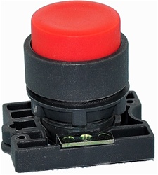 RCP2-BL4...PROJECTING PLASTIC PUSH BUTTON WITH CARRIER, NON-ILLUMINATED, RED COLOR