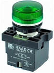 RCP2-BVL73-110...LED TYPE PILOT LAMP - 110AC, PLASTIC (INTEGRAL CKT & CLUSTER TYPE), GREEN COLOR
