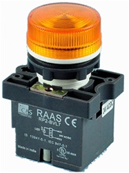 RCP2-BVL75-12...LED TYPE PILOT LAMP - 12AC/DC, PLASTIC (INTEGRAL CKT & CLUSTER TYPE), AMBER COLOR