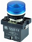 RCP2-BVL76-110...LED TYPE PILOT LAMP - 110AC, PLASTIC (INTEGRAL CKT & CLUSTER TYPE), BLUE COLOR