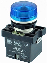 RCP2-BVL76-24...LED TYPE PILOT LAMP - 24AC/DC, PLASTIC (INTEGRAL CKT & CLUSTER TYPE), BLUE COLOR
