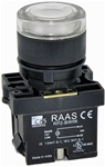 RCP2-BW376-110...ILLUMINATED PLASTIC FLUSH PUSH BUTTON ACTUATOR-110AC, WITH BA9 FILAMENT BULB , CLEAR COLOR