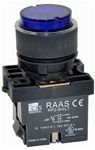 RCP2-BWL167-240...PROJECTING ILLUMINATED PUSH BUTTON ACTUATOR-240AC, LED TYPE, PLASTIC BODY, BLUE COLOR