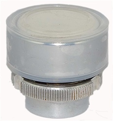 RM2-BA18...FLUSH METAL PUSH BUTTON, SPRING RETURN WITH TRANSPARENT BOOT, WHITE COLOR