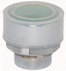 RM2-BA38...FLUSH METAL PUSH BUTTON, SPRING RETURN WITH TRANSPARENT BOOT, GREEN COLOR