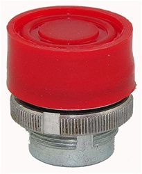 RM2-BP4...BOOTED METAL PUSH BUTTON, SPRING RETURN, RED COLOR