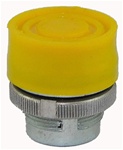 RM2-BP5...BOOTED METAL PUSH BUTTON, SPRING RETURN, YELLOW COLOR