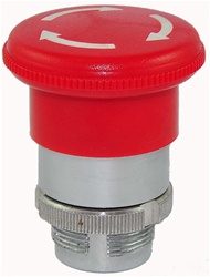RM2-BS54...MUSHROOM HEAD METAL PUSH BUTTON, TURN TO RELEASE, 40MM, RED COLOR