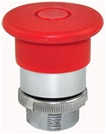 RM2-BT4...MUSHROOM HEAD METAL PUSH BUTTON, PUSH TO STAY - PULL TO RELEASE, 40MM, RED COLOR