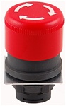 RP2-BS44...MUSHROOM HEAD PLASTIC PUSH BUTTON, TURN TO RELEASE TYPE, RED COLOR, 30MM KNOB SIZE