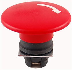 RP2-BS64...MUSHROOM HEAD PLASTIC PUSH BUTTON, TURN TO RELEASE TYPE, RED COLOR, 60MM KNOB SIZE