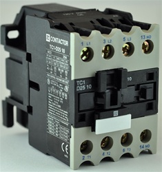 TC1-D2510-B6...3 POLE CONTACTOR 24/60VAC, WITH AC OPERATING COIL, N O AUX CONTACT
